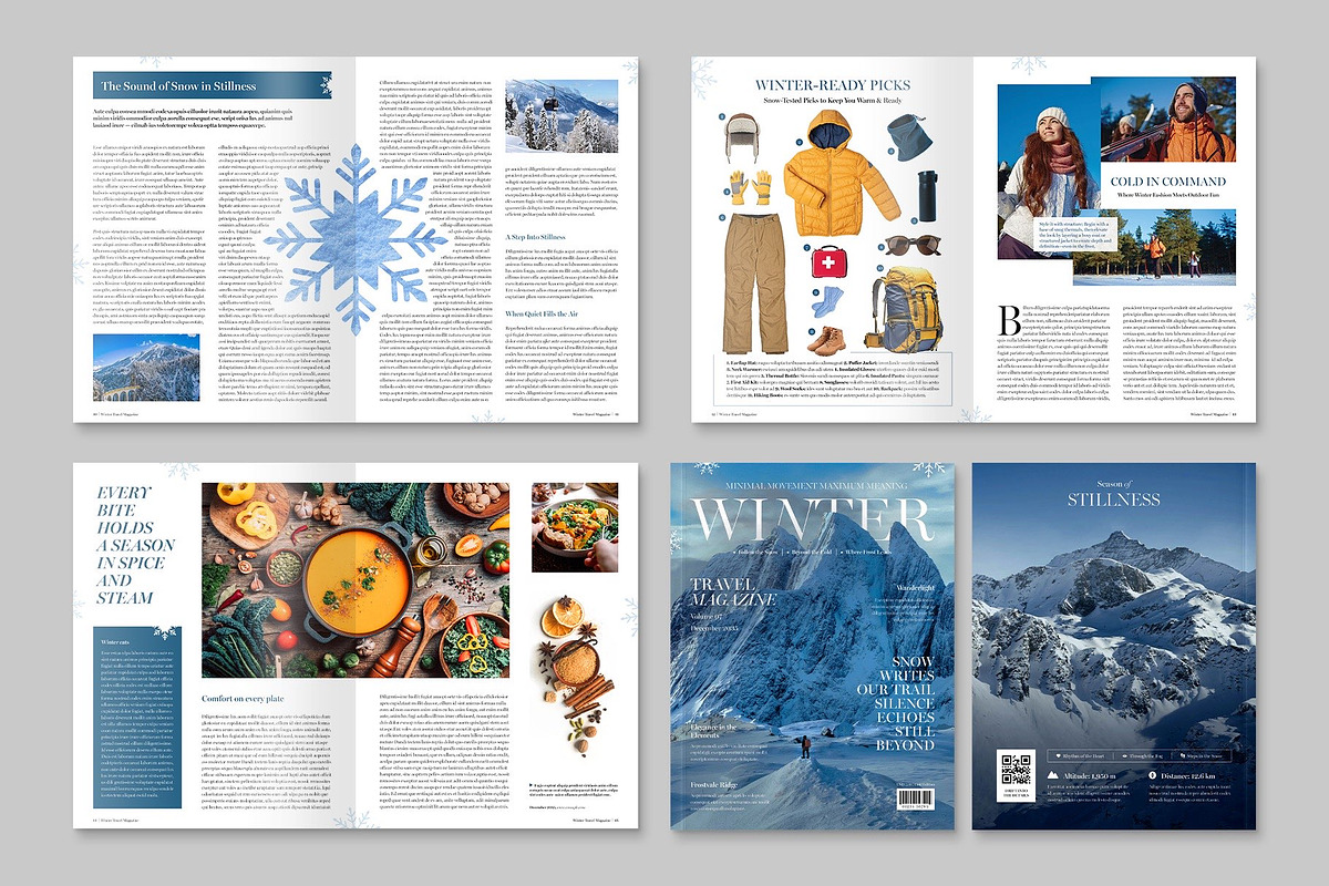 Winter Travel Magazine, a Magazine Template by BrandPacks