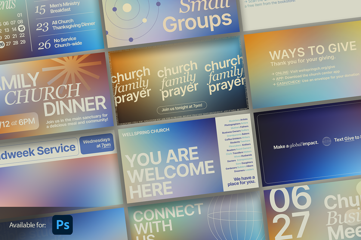 Soft Announcement Slides + Gradients, a Presentation Template by JD Designs (Photo 1 of 8)