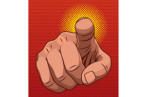 Comic finger points at viewer, an Object Illustration by Things for designers
