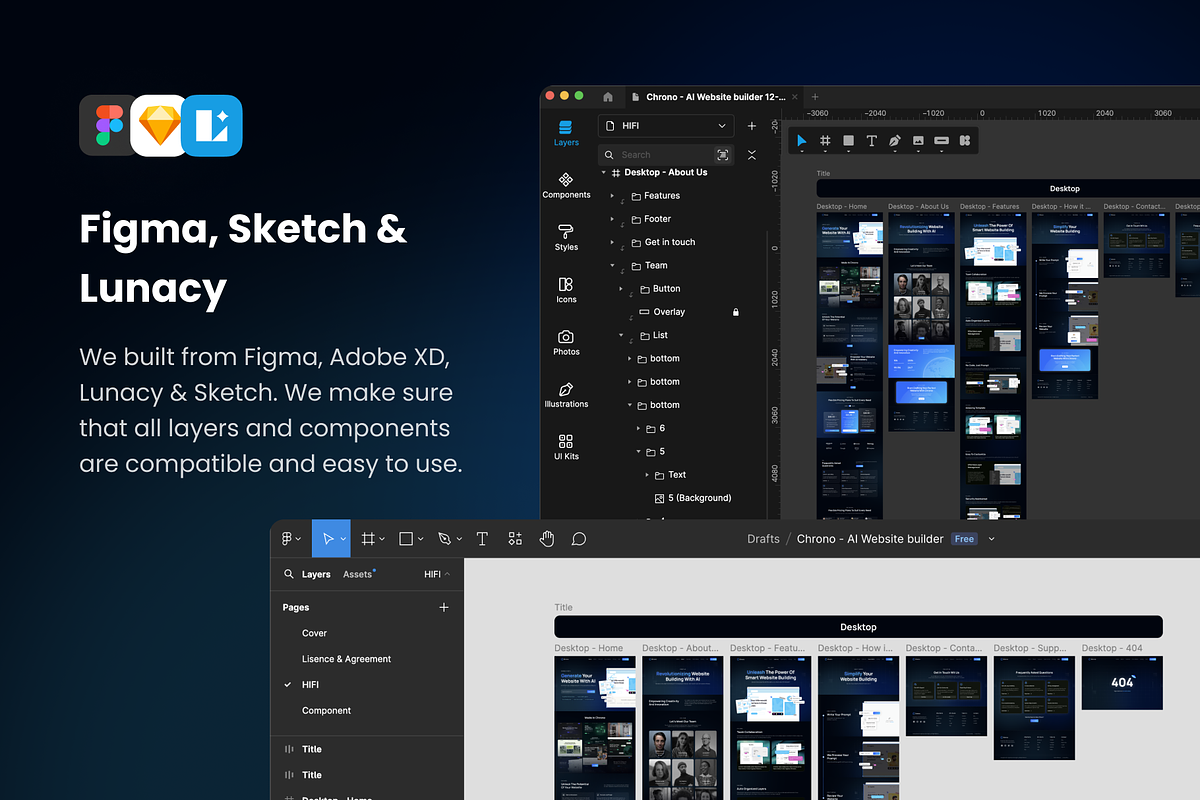 Chrono - AI Website Builder UI Kit, an UI Kit Template by Agensip Design Agency (Photo 6 of 10)