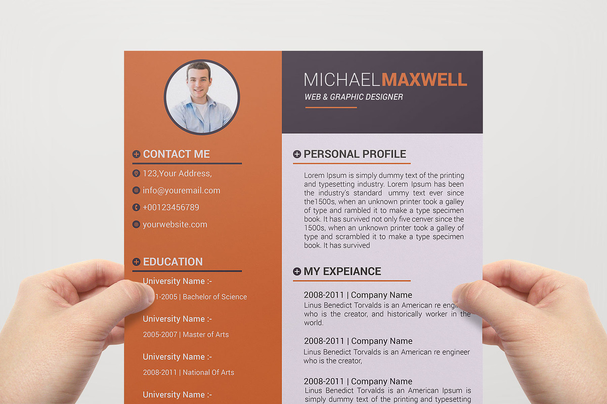 Resume - CV Design Templates, a Resume Template by designvillage (Photo 4 of 13)