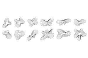 Dynamic wavy line shapes. Abstract, an Illustration by Frogella
