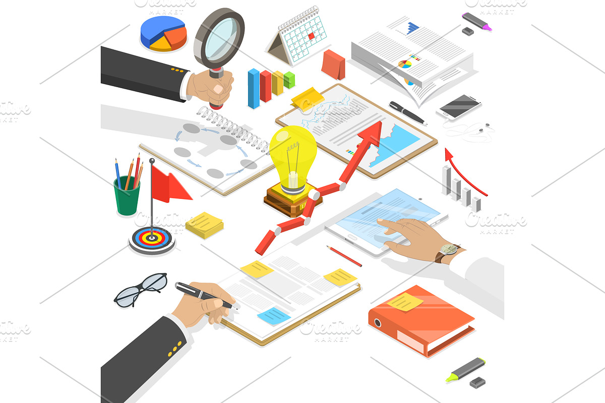Statistics & Data Analysis Set 01, a Technology Illustration by AndriiStore (Photo 2 of 11)