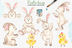 Easter Bunny Watercolor Collection