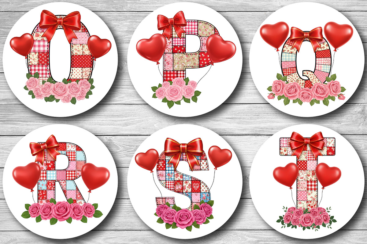 Valentine Patchwork Ornament Alphabe, a Graphic by CraftArtStudio (Photo 4 of 6)