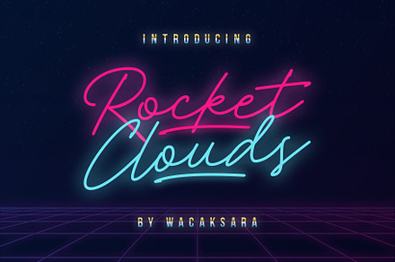 Rocket Clouds, a Script Font by Wacaksara Co.