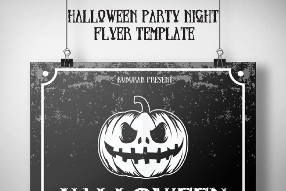 Halloween Party Night Flyer Template, a Flyer Template by KAZ by IanMikraz Studio (Photo 1 of 3)