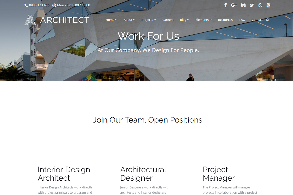 Architect WordPress Theme, a WordPress Template by Visualmodo (Photo 13 of 16)