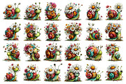 Whimsical Daisy Snail Clipart, a Seasonal Illustration by Daily.Designs (Thumbnail 2 of 4)