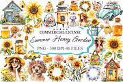 Summer Honey Garden Clipart, an Illustration by designcity5 (Thumbnail 1 of 5)