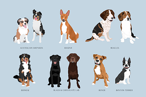 140 Detailed Dogs Clip Art Bundle