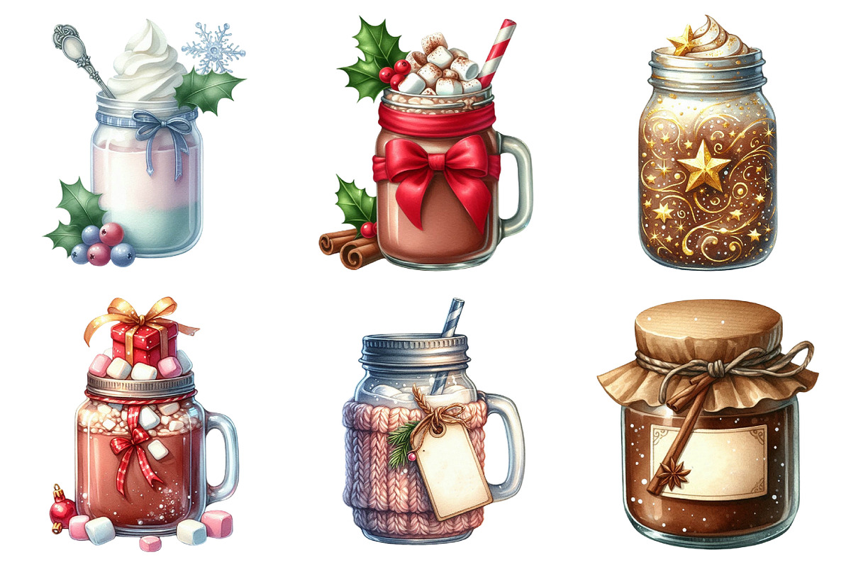 Christmas Hot Cocoa Mason Jar, an Illustration by Daily.Designs (Photo 4 of 5)