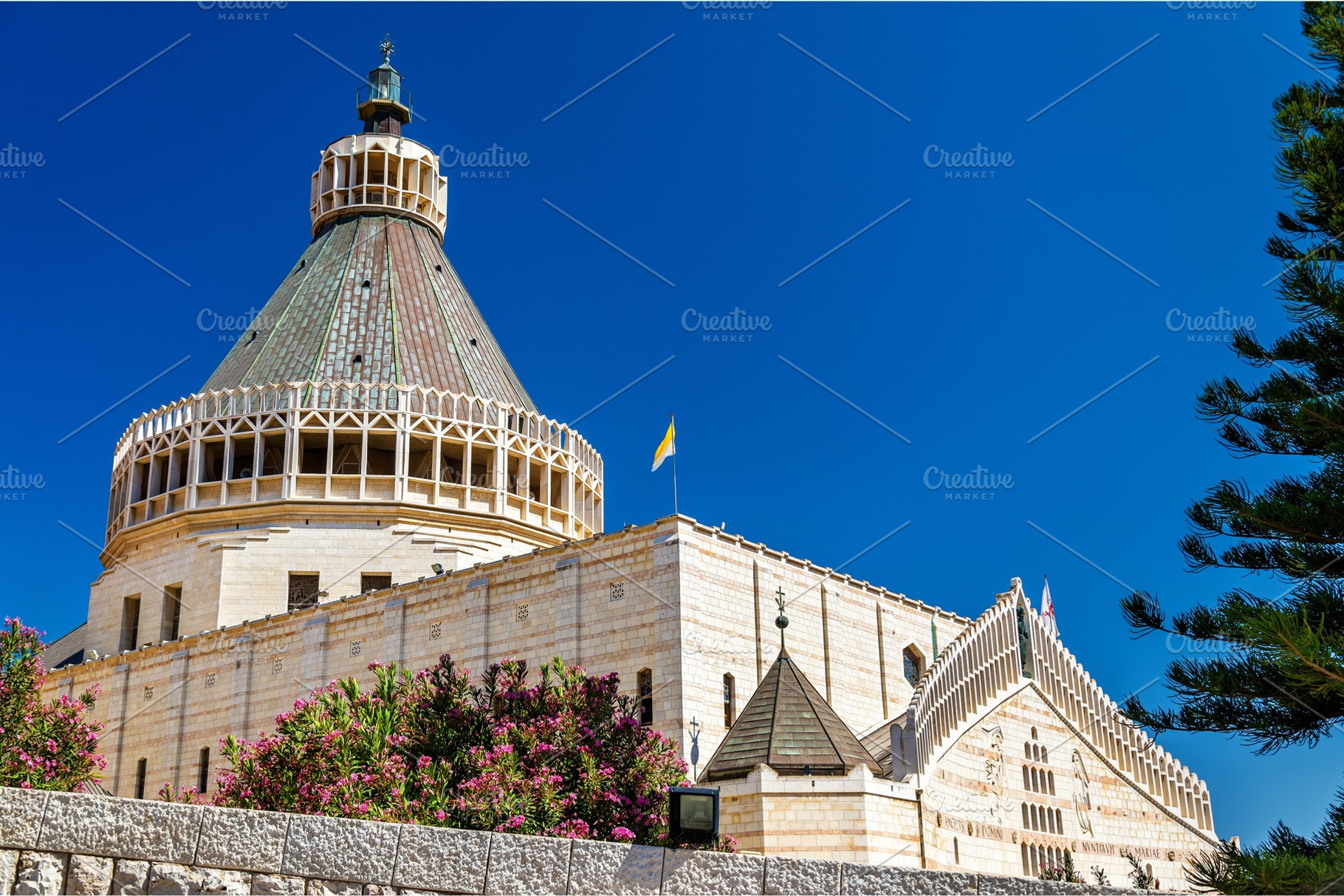 Basilica of the annunciation a roman catholic church in nazareth containing, an Architecture Photo by Leonid Andronov