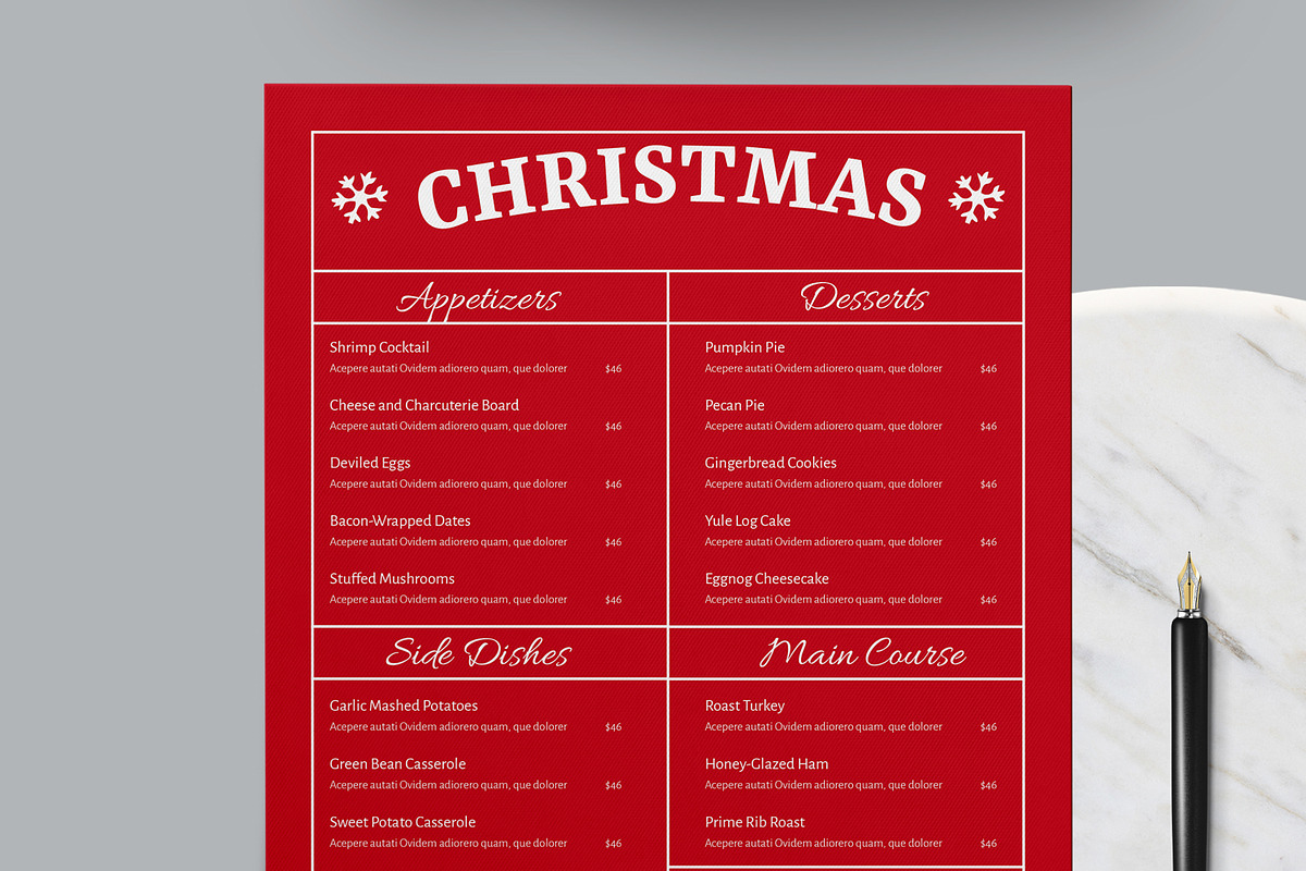 Christmas Food Menu, a Stationery Template by MightyDesign (Photo 4 of 8)