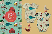 Watercolor Farm Animals patterns, a Pattern Graphic by watercolor kamill (Thumbnail 1 of 7)