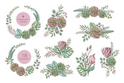 Tropical floral set | 105 elements!, an Object Illustration by bariskina (Thumbnail 8 of 14)
