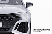 Performance Sportback Hatchback Set, an Advertising Mockup by Halal Graphic Studio (Thumbnail 3 of 12)