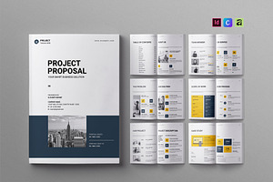 Project Proposal - Canva, INDD, AF, a Brochure Template by Work-Envance
