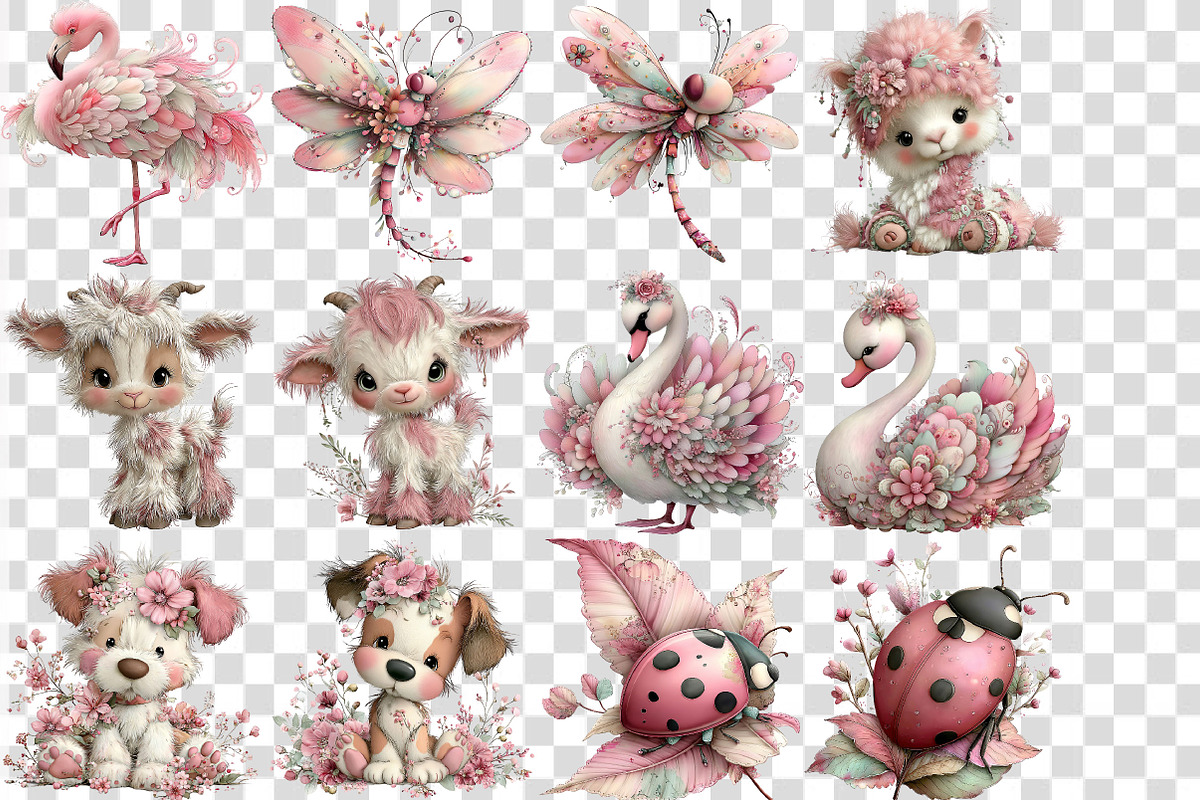 Whimsical Spring Animals Clipart, an Animal Illustration by DreamCafeArt (Photo 5 of 7)