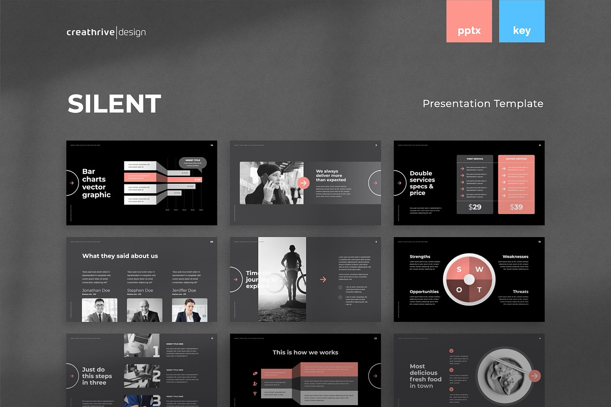 Silent PowerPoint Template, a Presentation Template by Creathrive Design (Photo 1 of 8)