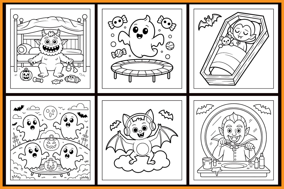 Halloween Bold & Easy Coloring Book, a Seasonal Illustration by protabsorkar11 (Photo 2 of 4)