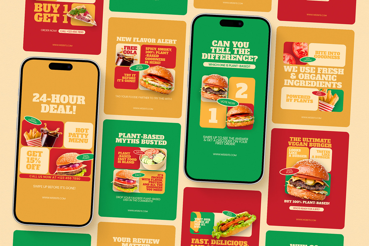 Plant Based Food Instagram Templates, a Social Media Template by Supanium Studio (Photo 5 of 5)