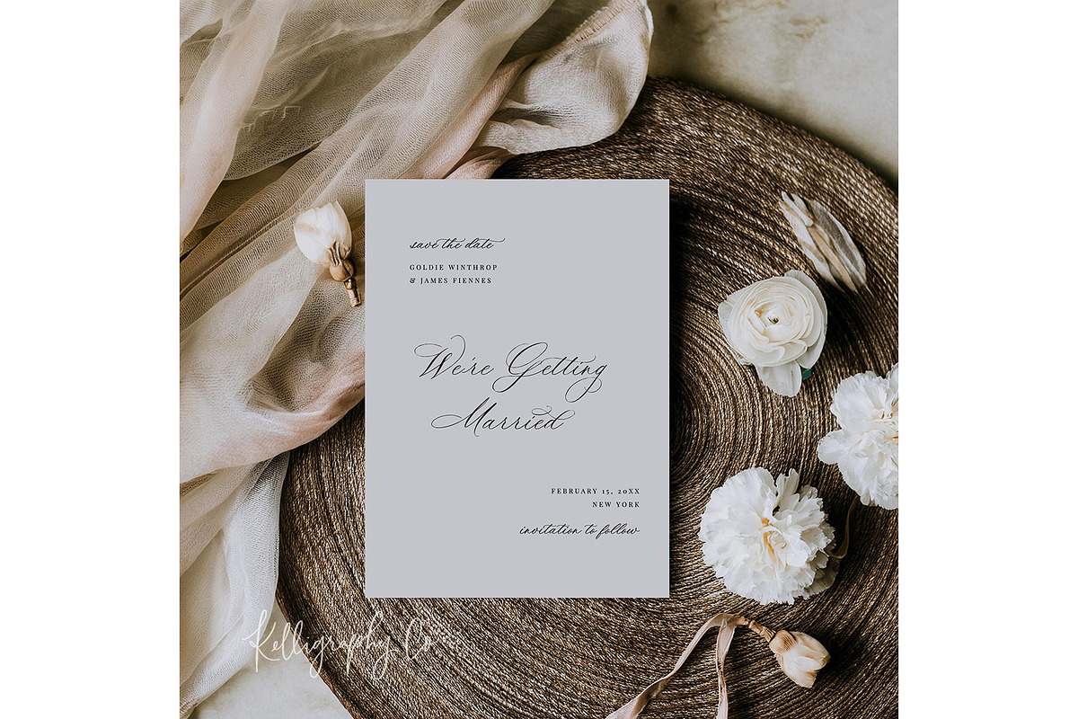 Floral Wedding Card Template Mockup, a Mockup by Kelligraphy Co. (Photo 2 of 2)