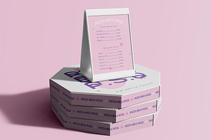 3d Pizza Boxes & Menu Mockup