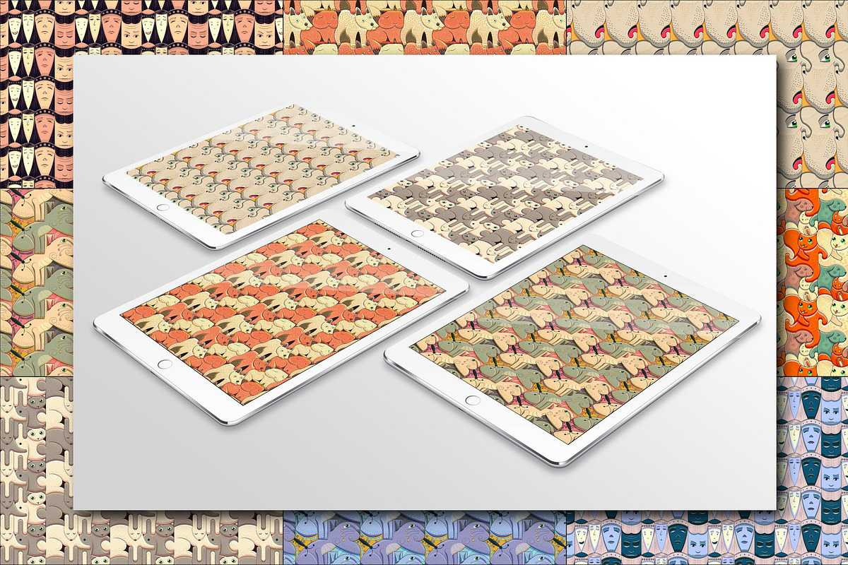 ESCHER seamless pattern, a Pattern Graphic by Ira_Lacrimosa (Photo 8 of 8)