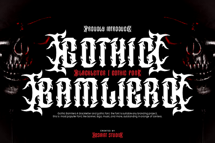 Gothic Bamliero - Blackletter Font, a Blackletter Font by Iqsiart Studio
