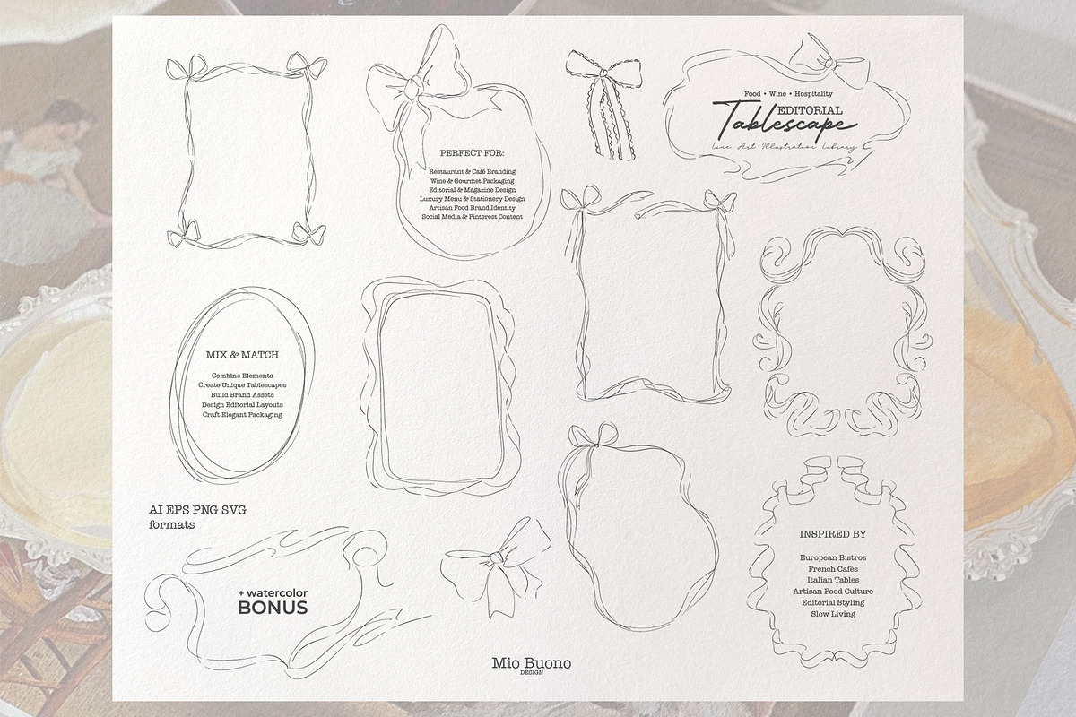Editorial Tablescape Line Art, an Object Graphic by Mio Buono (Photo 15 of 17)