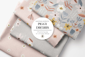 Piggy Dreams –Kids Seamless Patterns