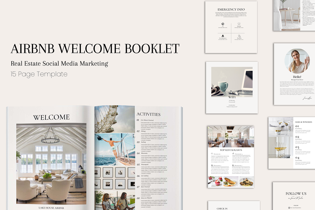 Airbnb Welcome Book Template, a Magazine Template by Templits (Photo 1 of 9)