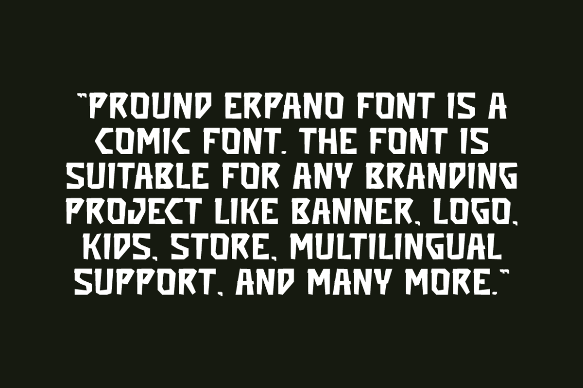Pround Erpano - Comic Font, a Sans Serif Font by Iqsiart Studio (Photo 4 of 6)
