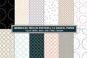Moroccan Trellis Circle Pattern Set, a Pattern Graphic by Gfx Expert Team