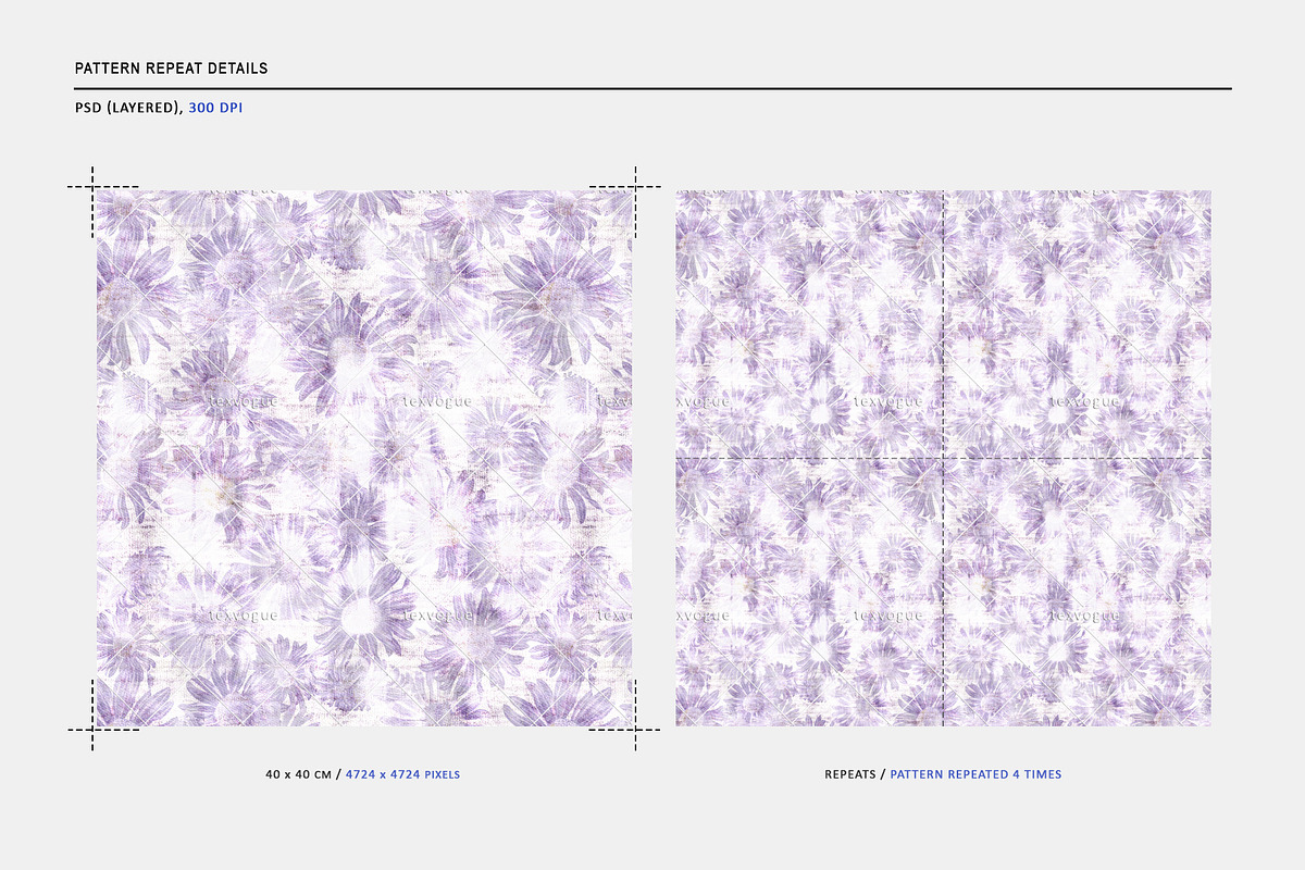 Denim & Daisy - Seamless Patterns, a Pattern Graphic by texvogue (Photo 3 of 20)