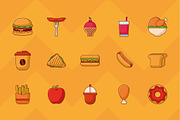 Fast Food Icon Set, a Templates & Theme by studiogstock (Thumbnail 1 of 4)