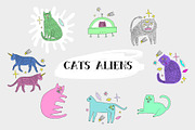Magical Cats Aliens Set, an Animal Illustration by Annie Konst (Thumbnail 1 of 8)