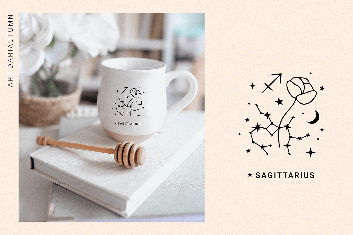 Zodiac constellations with flowers, an Illustration by Art Dari Autumn (Photo 7 of 8)