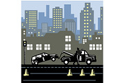Tow Truck Towing Car Woodcut, a Decorative Illustration by patrimonio (Thumbnail 1 of 3)
