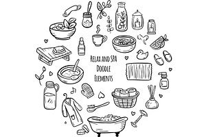 Bathroom Doodle Items arranged in a, an Object Illustration by Voodz_shop