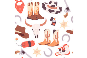 Stylish Cowboy Seamless Pattern