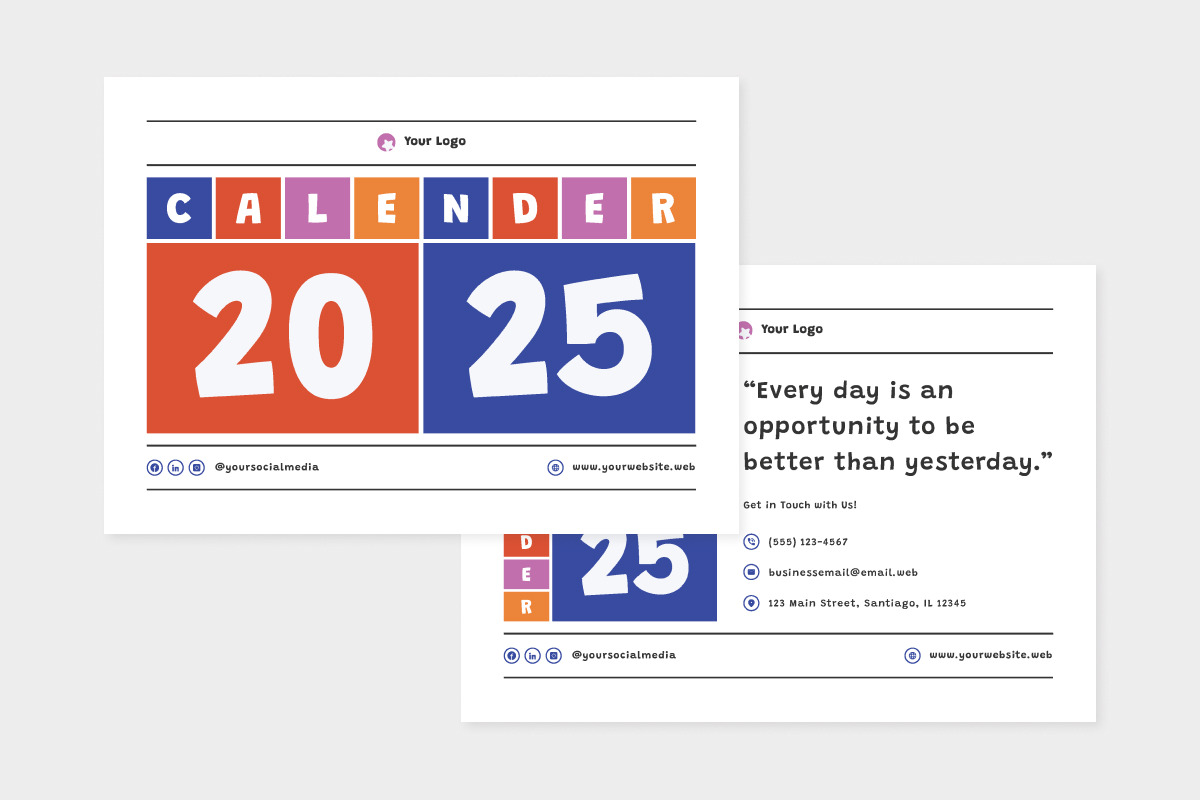Desk Calender 2025 Design V4, a Stationery Template by twinstd (Photo 3 of 3)