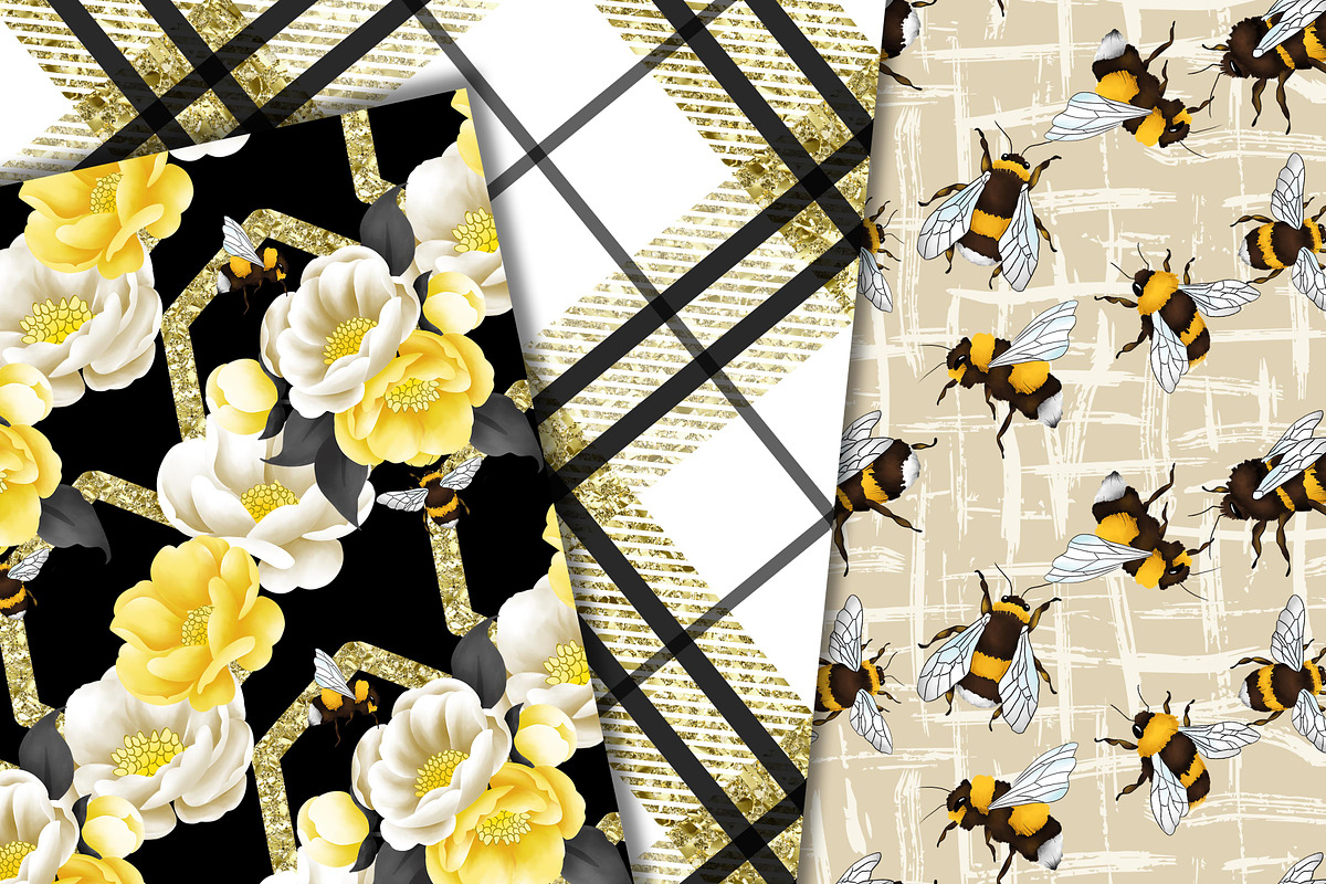 Queen bee papers, a Pattern Graphic by DarinaDigital
