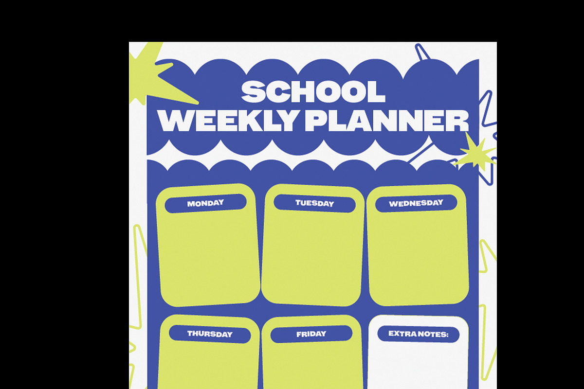 School Weekly Planner Template, a Flyer Template by Neermana (Photo 4 of 4)