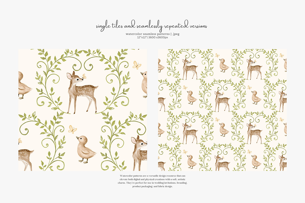 woodland charm seamless pattern set, a Pattern Graphic by Patishop Art (Photo 6 of 10)