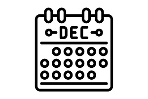 Dec December Black Icon