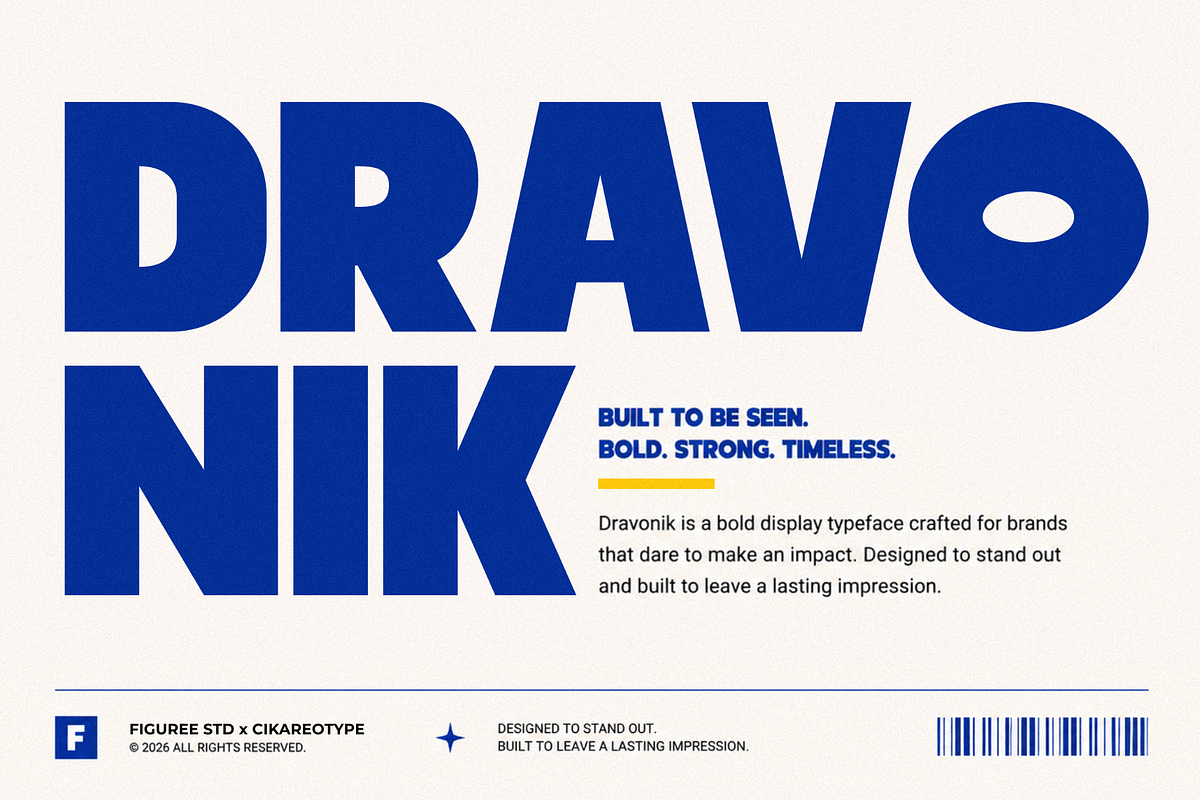 Dravonik - Bold Display Sans Serif, a Sans Serif Font by figuree studio (Photo 1 of 10)