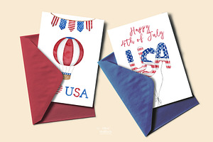 4th Of July. USA Patriotic Set