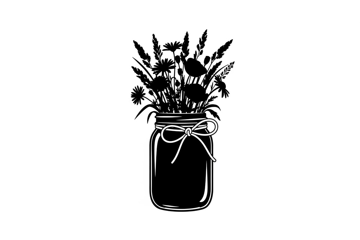 Wildflower Mason Jar SVG Bundle, an Illustration by Designs_River (Photo 29 of 31)